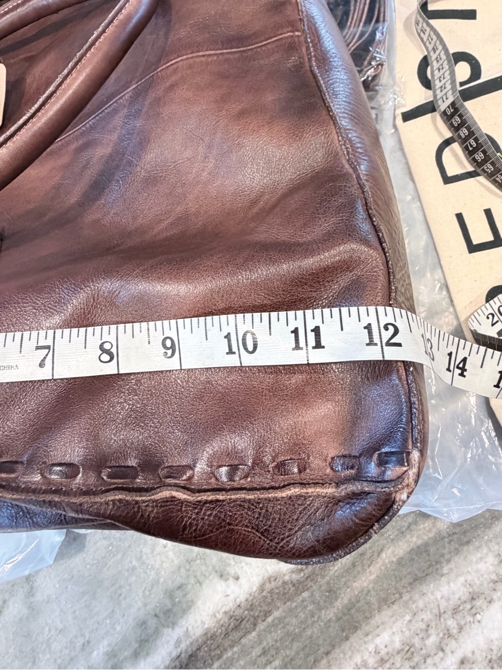 Bed Stu Rockaway Stitch-Detail Distressed
Satchel Bag color-Teak Rustic - Picture 11 of 16